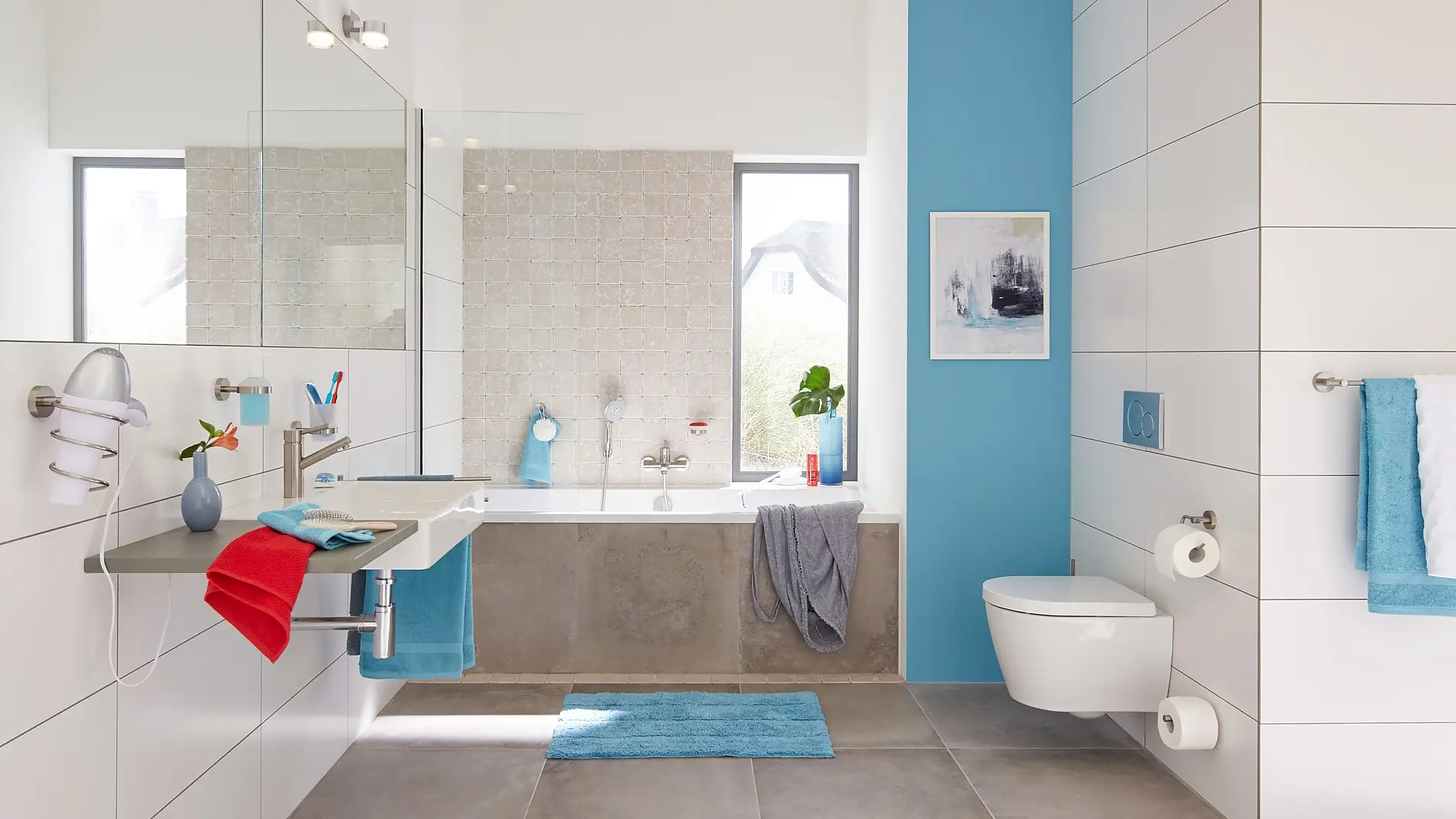 现代设计，为您的浴室提供了空间和结构感。