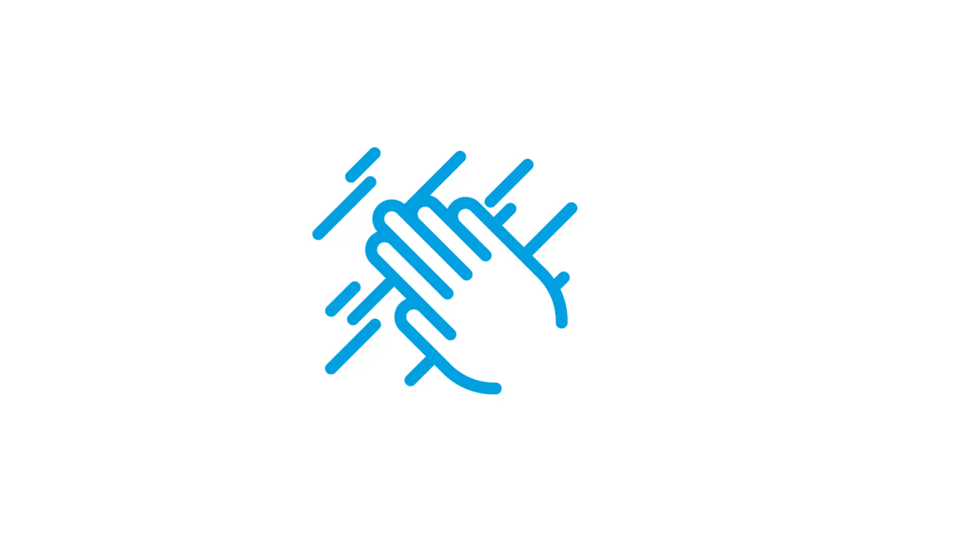 A blue square is centered on a white background. (This text has been generated by AI)