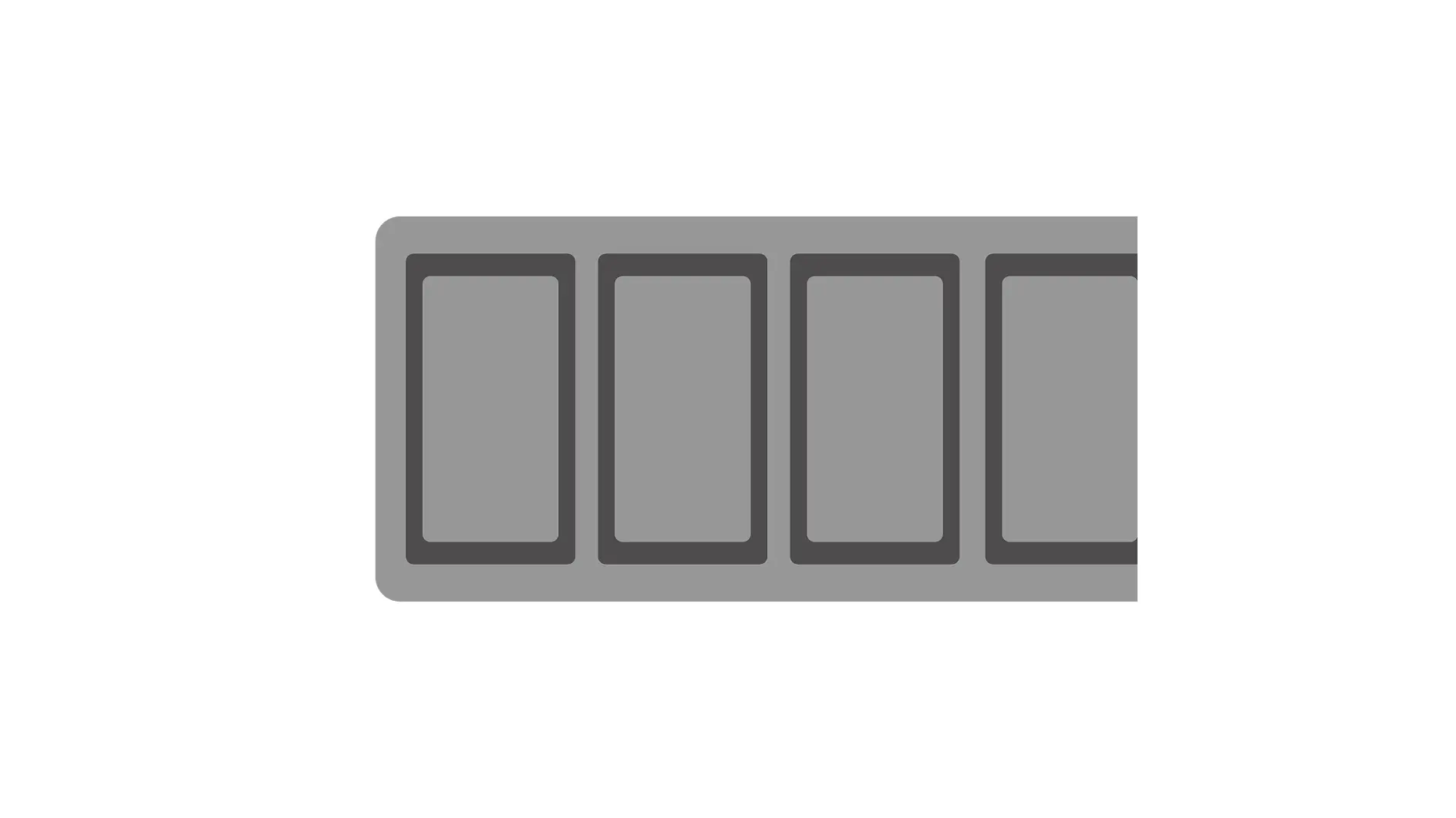 Illustration of a harmonica with a rectangular shape and ten equally spaced rectangular holes. The outer casing is gray and the image is on a plain white background. (This text has been generated by AI)
