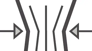 Icon of a trash can with arrows pointing towards its sides, suggesting compression or reduction. The design is simplistic and monochromatic. (This text has been generated by AI)