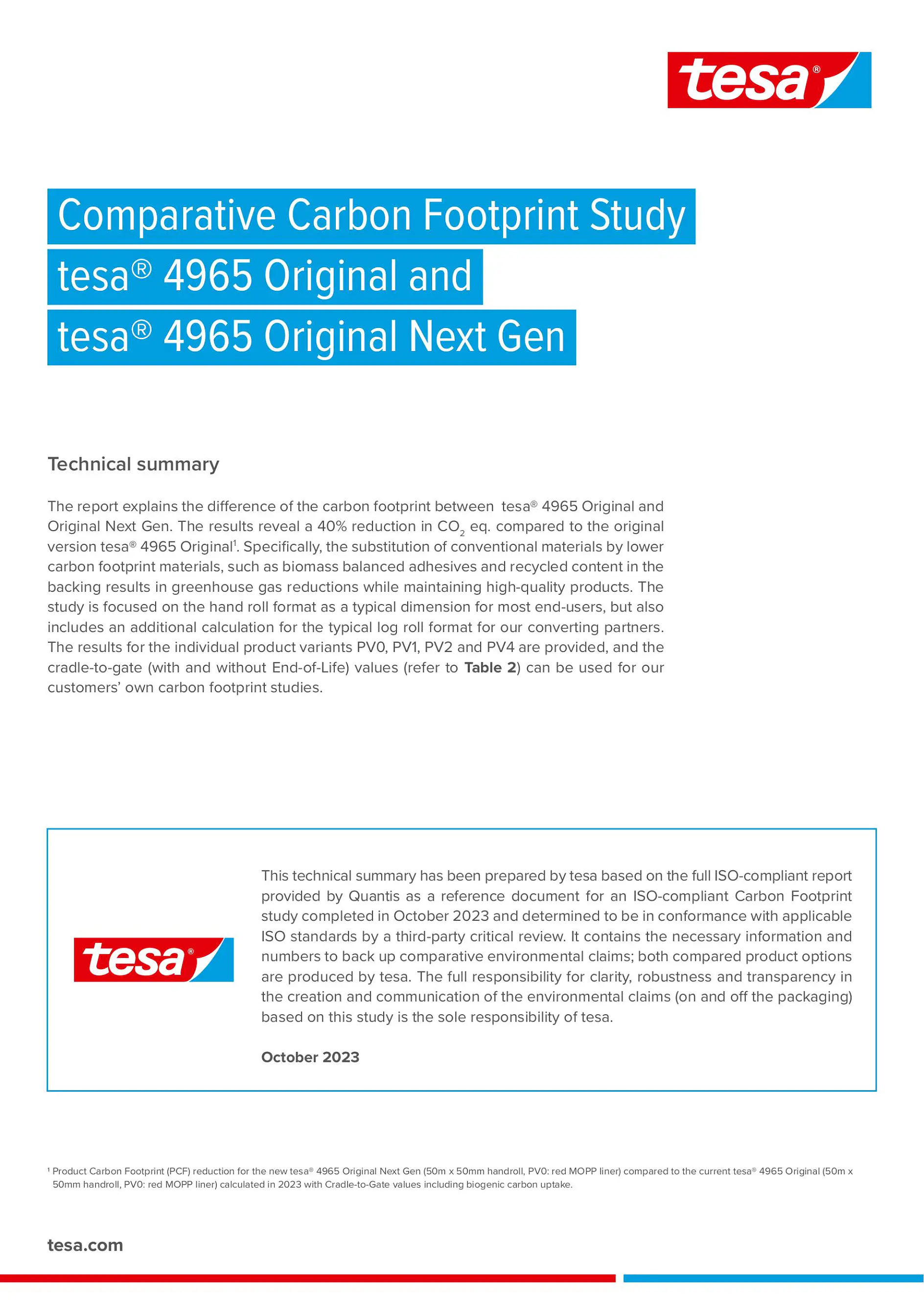 tesa面向客户报告PCF-4965原版新一代