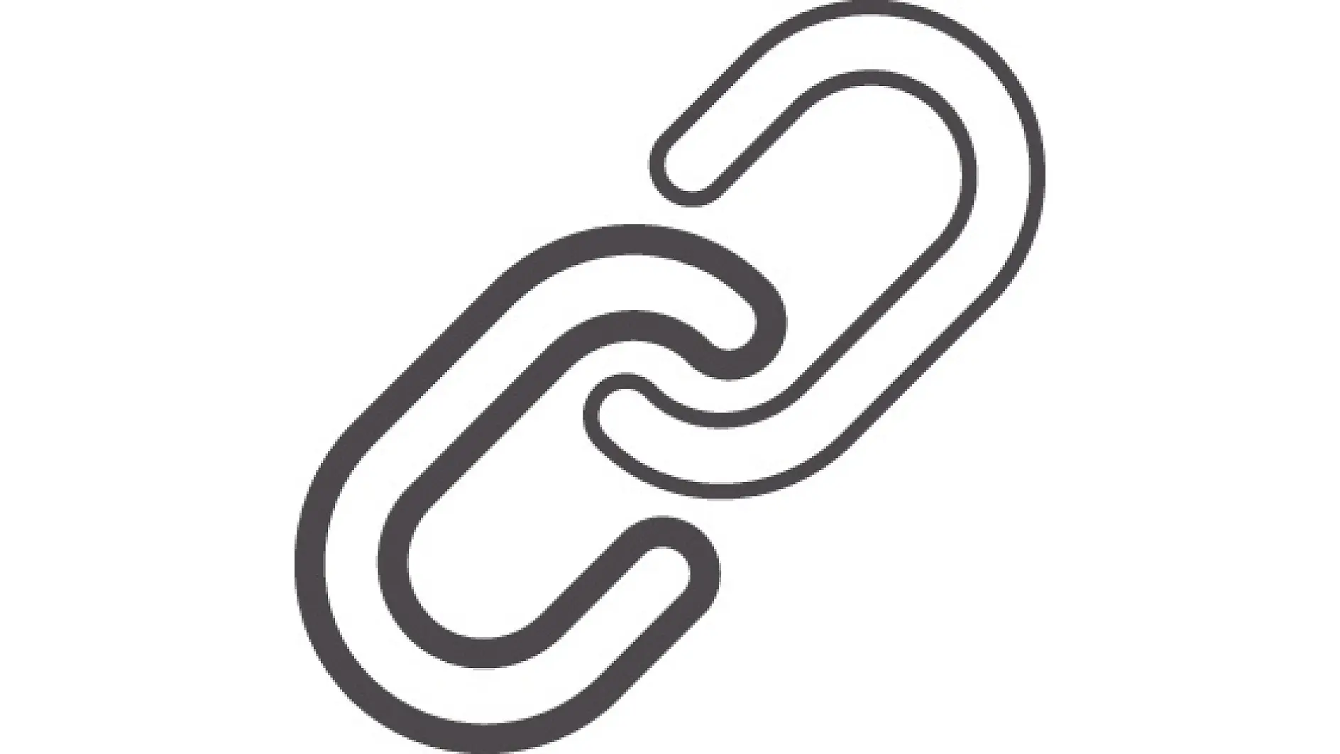 一个简单的图标，描绘了两个黑白互锁的链环。 (This text has been generated by AI)