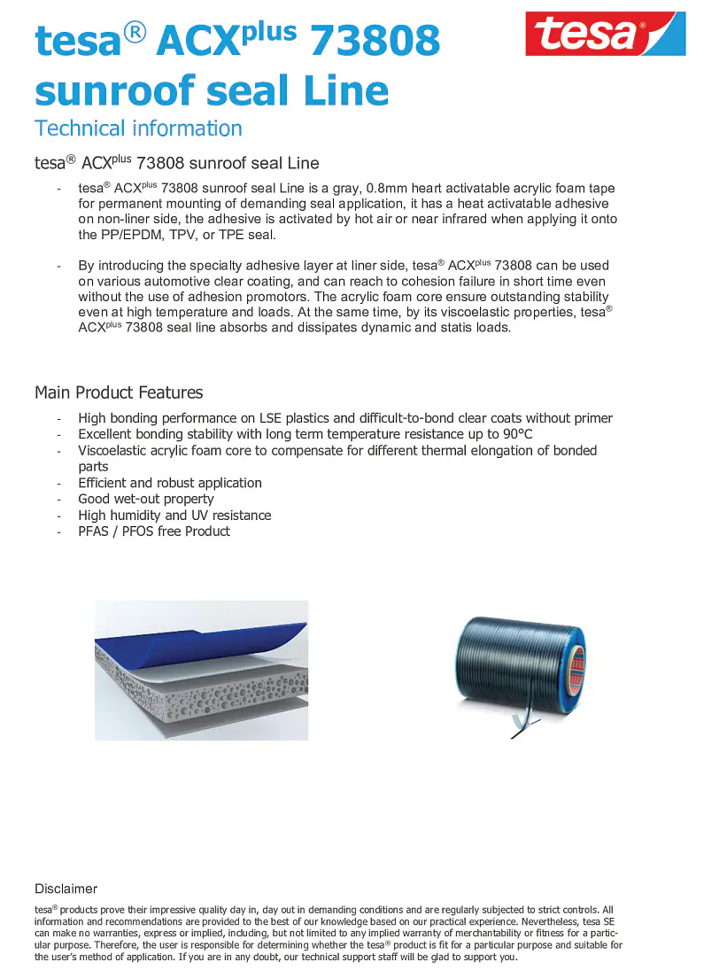 Sunroof seal TI sheet